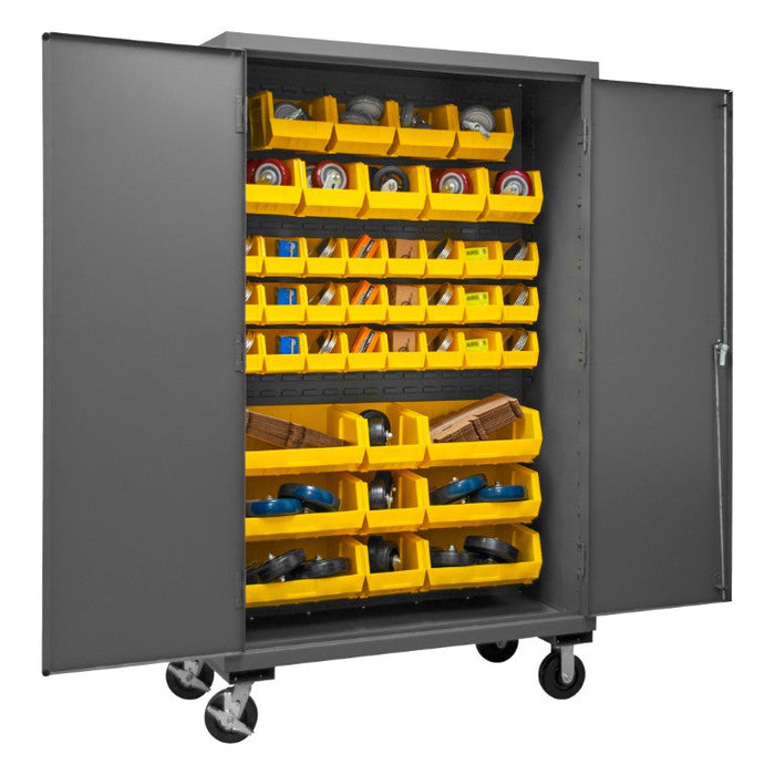 3502M-BLP-42-95 Mobile Cabinet, 42 Yellow Bins
