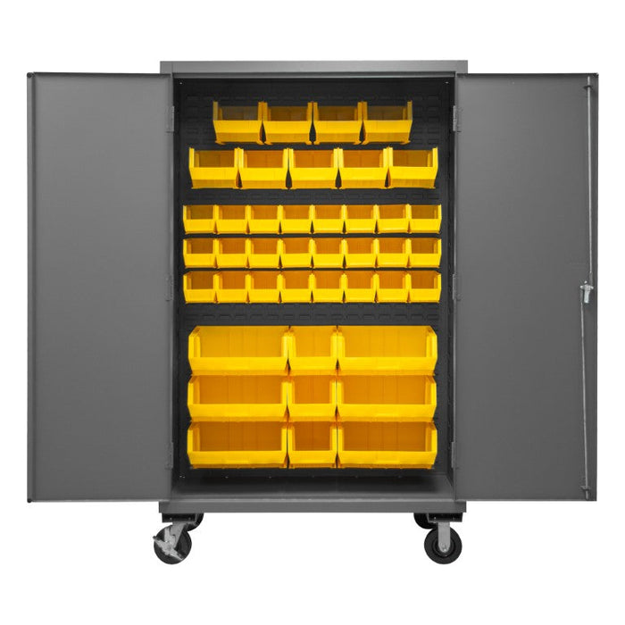 3502M-BLP-42-95 Mobile Cabinet, 42 Yellow Bins