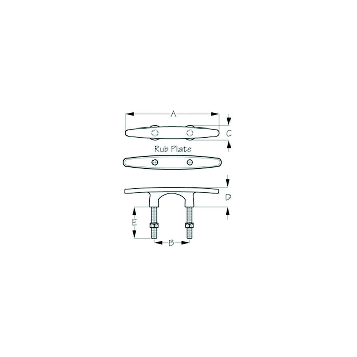 Sea-Dog 041856 Arch Stud Mount Stainless Steel Cleat, 6"