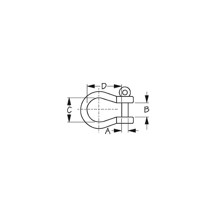 Sea-Dog 147228 Stainless Captive Bow Shackle, 5/16", Bulk