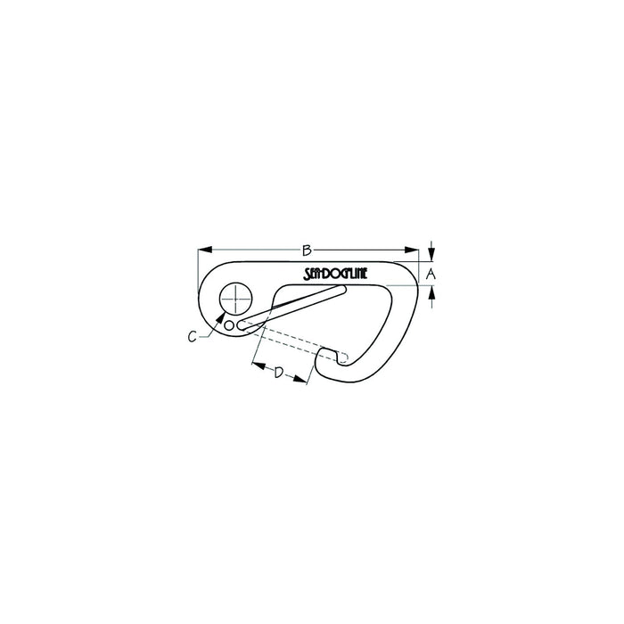 SeaDog 155500 Spring Gate 4" Asymmetrical Snap Hook