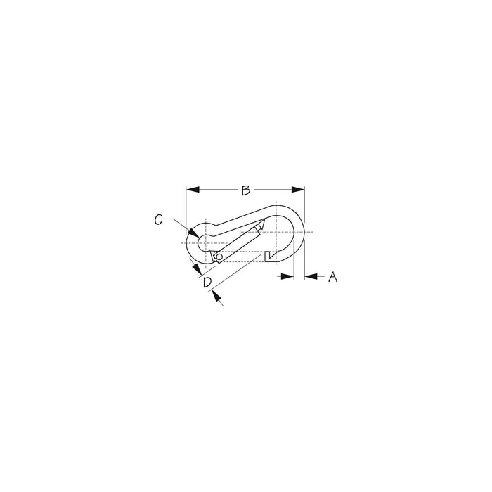 Sea-Dog 1561001 Galvanized Steel Snap, 3-15/16"