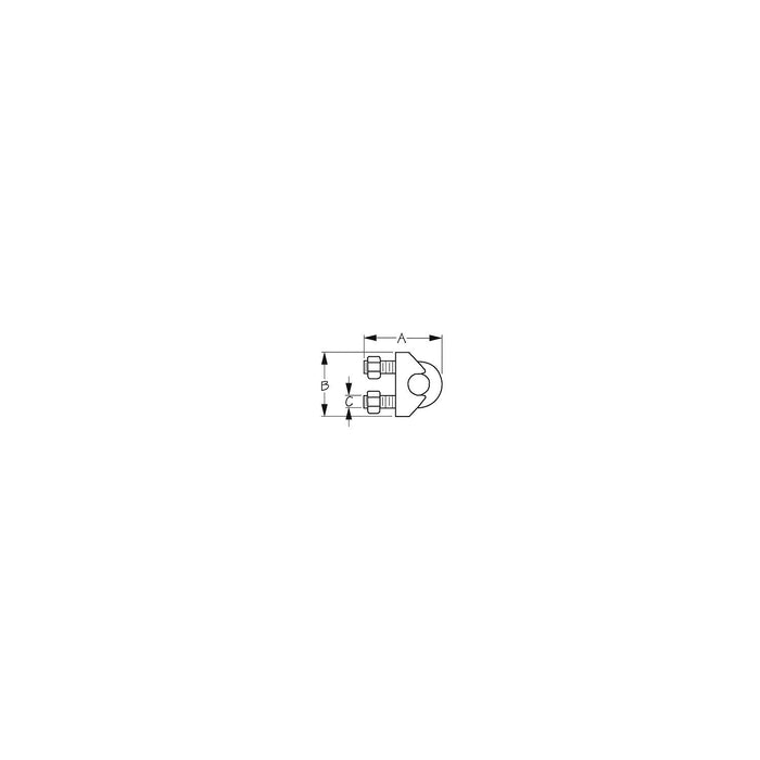 Sea-Dog 1595021 Stainless Wire Rope Clip, 2 mm Wire Size