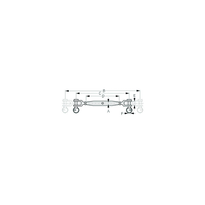 Sea-Dog 185106 Jaw & Jaw Turnbuckle