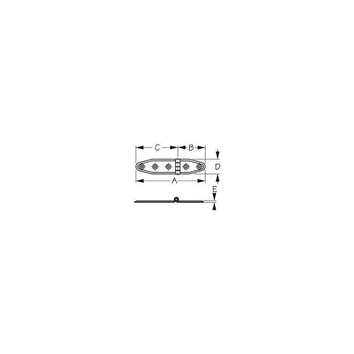 Stainless Strap Hinge 4-1/8", Pair
