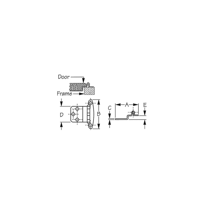 Sea-Dog 2019141 Semi-Concealed Stainless Hinges, Pr.