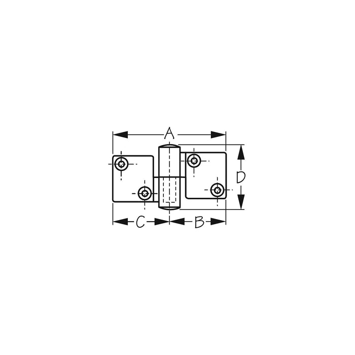 SeaDog Take-Apart Hinge | Investment Cast 316 Stainless Steel | #10 Fastener | 3-1/2" x 2"