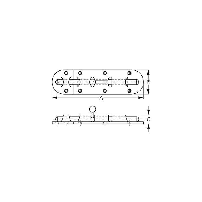 SeaDog 2212441 Heavy Duty Barrel Bolt, Investment Cast 316 Stainless Steel