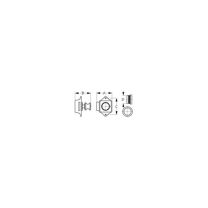 Sea-Dog 2243001 Push Button Rim Latch, Chrome Brass