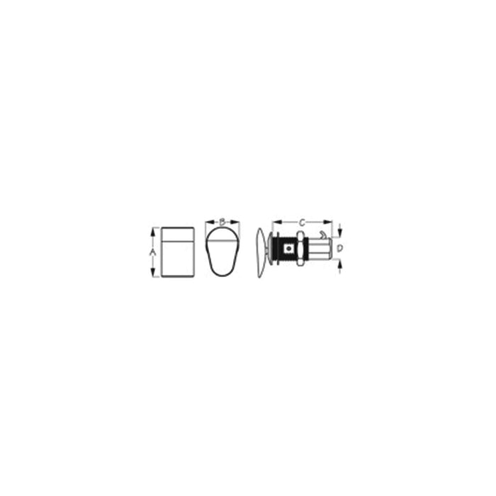 Seadog 225400-1 Push Button Cabinet Latch, Oval