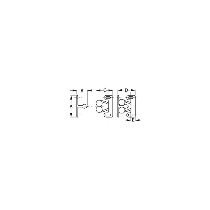 Twin Roller Door Catch