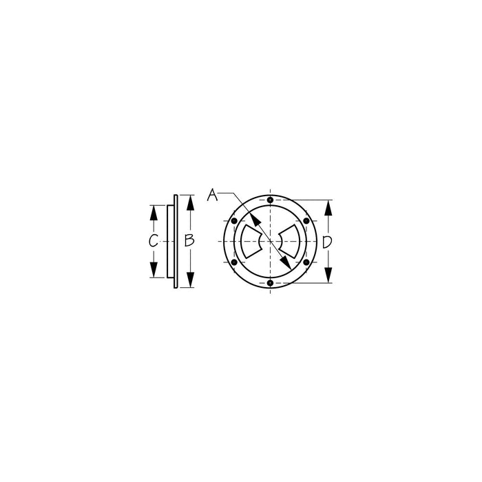 Seadog 3361571 Smooth Finish Quarter-Turn Deck Plate, Black