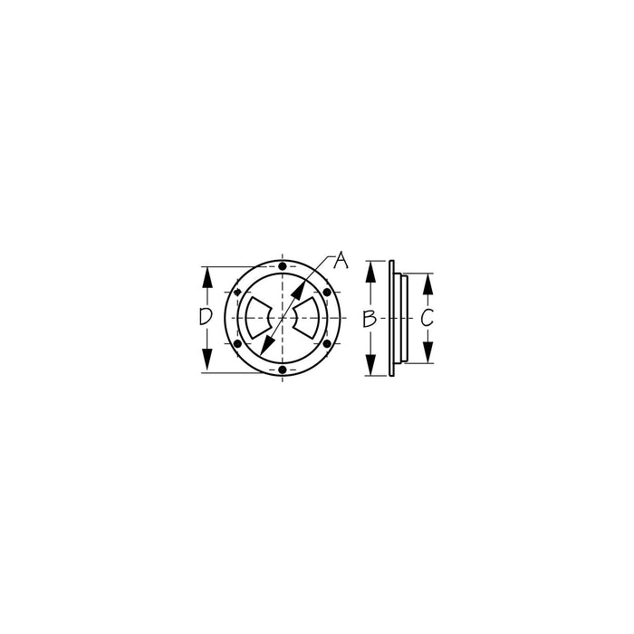 SeaDog Quarter-Turn Deck Plate with Internal Collar | #8 Fastener | White Finish