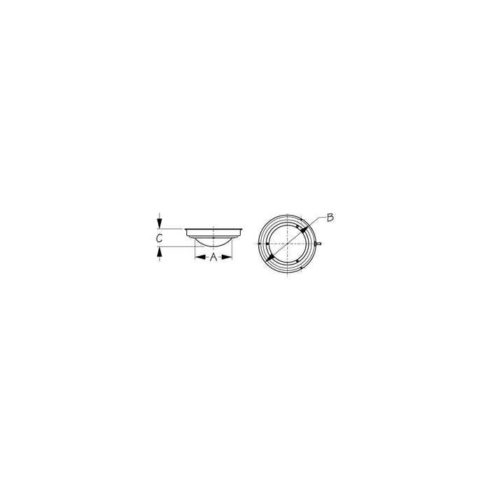 SeaDog 4002001 Stainless Steel Dome Light, 12V with On/Off Switch, 6-3/4" Dia.