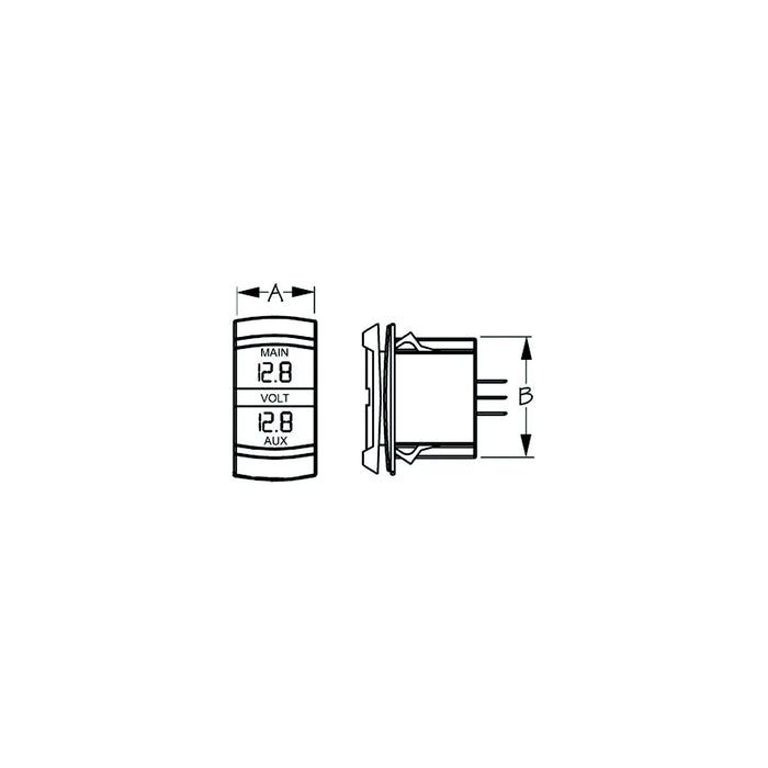 Cobra Dual Voltmeter - Rocker Switch Style