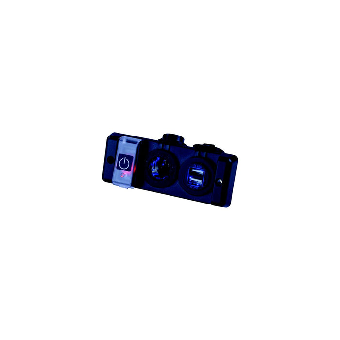 Seadog 426506-1 Double Usb & Power Socket Panel w/Breaker Switch
