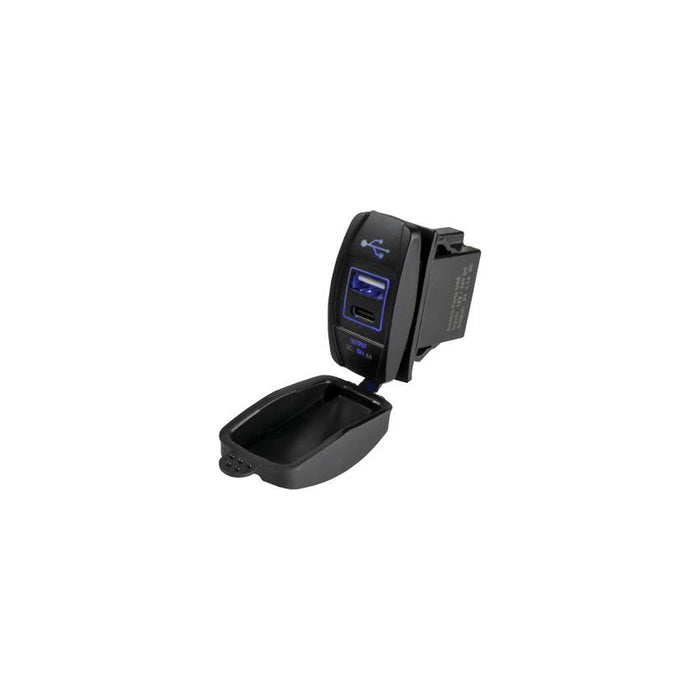 Sea-Dog 4265211 USB & USB-C Rocker Switch Style Power Socket