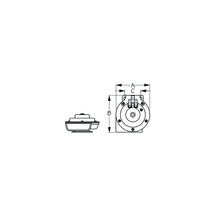 SeaDog 431310 Black Finish Hidden Mount 3 Amp 107 DB Mini Compact Horn | Powder Coated Steel