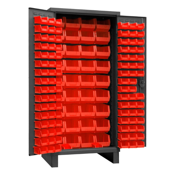 3702-132-1795 Cabinet, 132 Red Bins