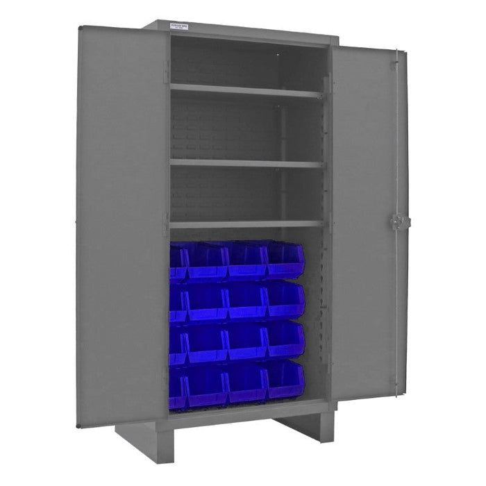 3702-16-3S-5295 Cabinet, 3 Shelves, 16 Blue Bins
