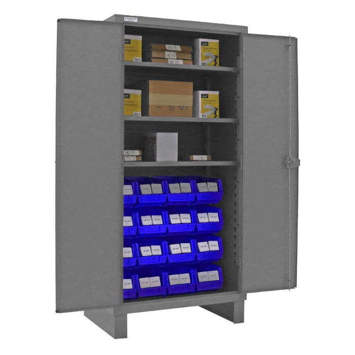 3702-16-3S-5295 Cabinet, 3 Shelves, 16 Blue Bins