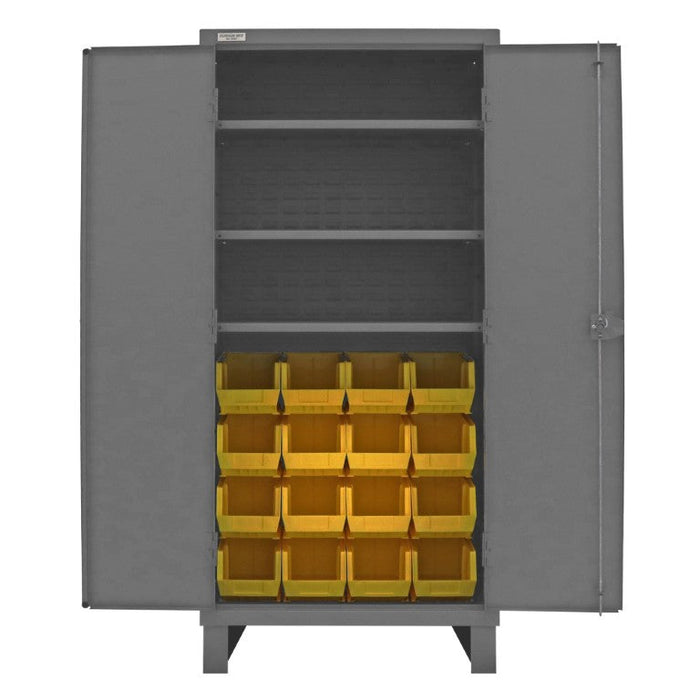 3702-16-3S-95 Cabinet, 3 Shelves, 16 Yellow Bins