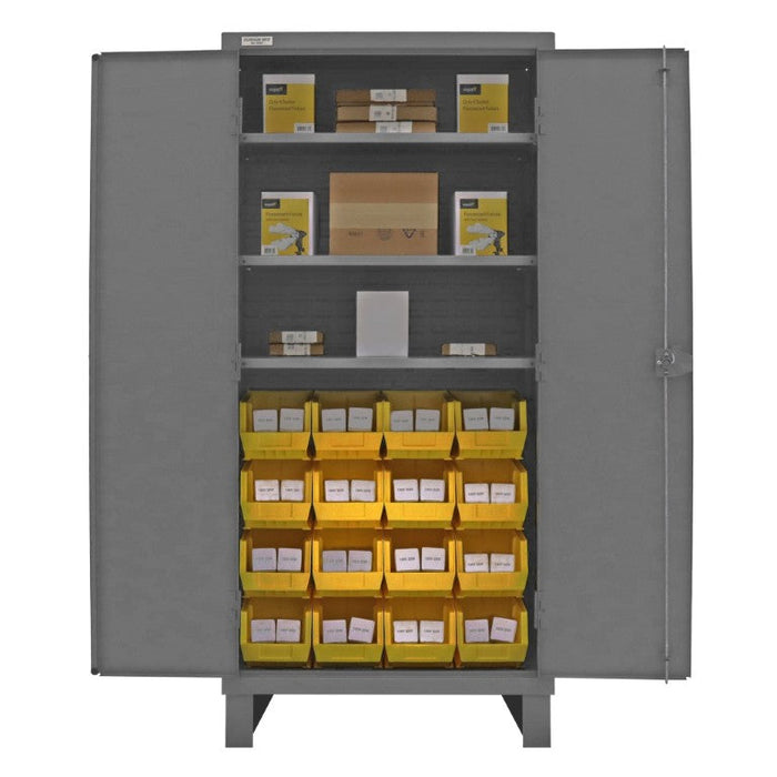 3702-16-3S-95 Cabinet, 3 Shelves, 16 Yellow Bins