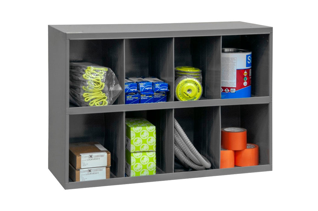 393-95 9" Deep, 8 Opening Bin, Gray