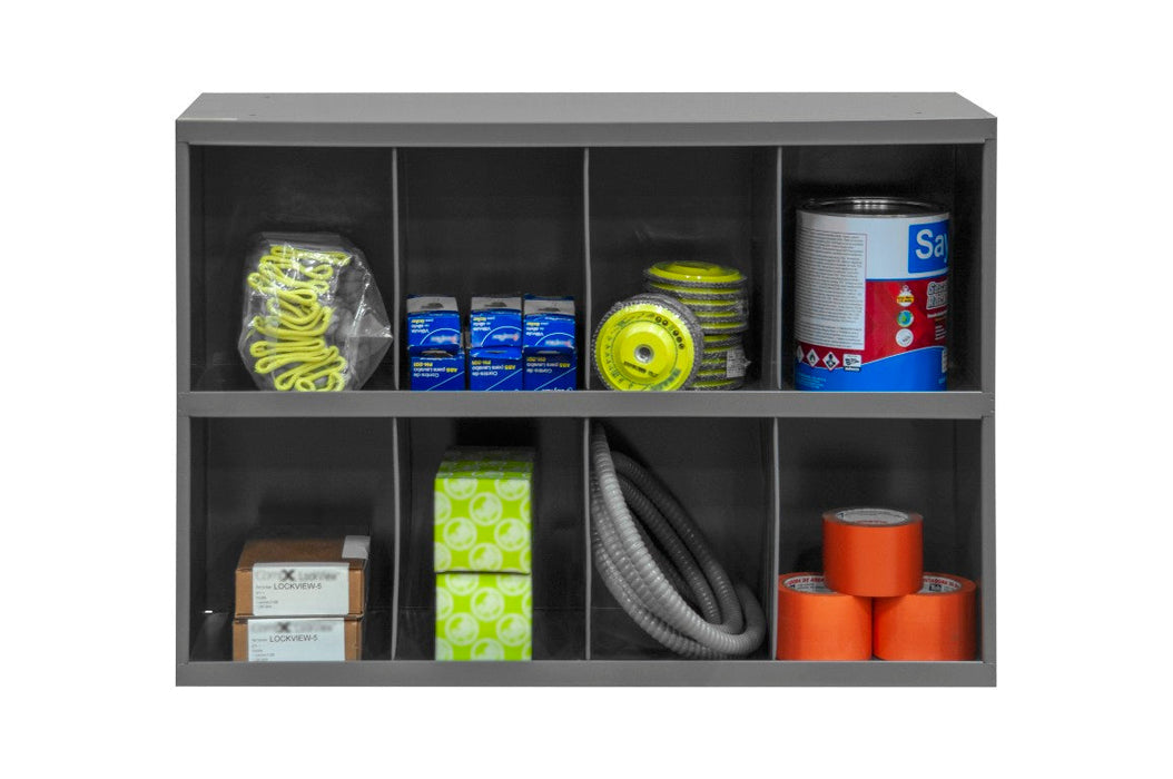 396-95 12" Deep, 8 Opening Bin, Gray