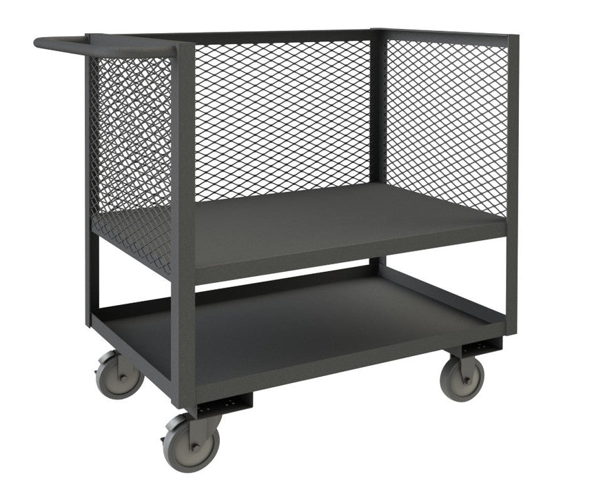 3SLT-EX2448-1.2K-95 3 Sided Mesh Truck, 2 Shelves