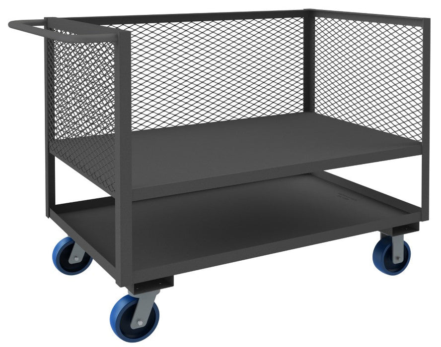 3SLT-EX3048-2K-6PU-95 3 Sided Mesh Truck, 2 Shelves