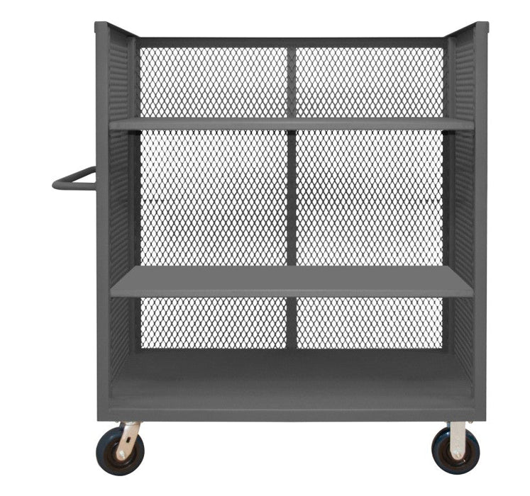 3ST-EX2448-3-6PU-95 3 Sided Mesh Truck, 3 Shelves