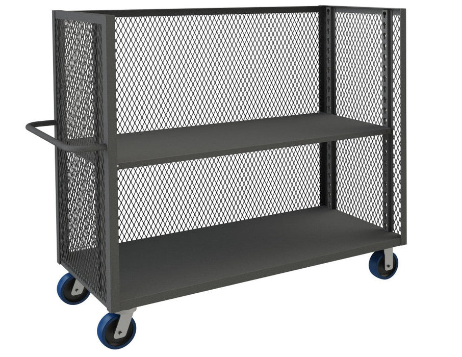 3ST-EX2460-1AS-6PU-95 3 Sided Mesh Truck, 1 Adjustable Shelf