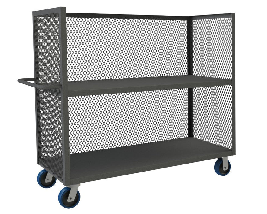 3ST-EX2460-2-6PU-95 3 Sided Mesh Truck, 2 Shelves