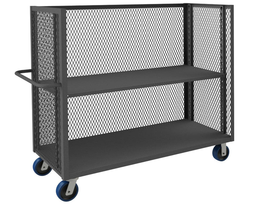 3ST-EX3048-1AS-6PU-95 3 Sided Mesh Truck, 1 Adjustable Shelf