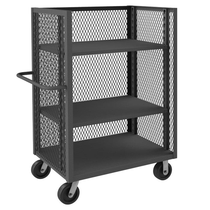 3ST-EX3048-2AS-95 3 Sided Mesh Truck, 2 Adjustable Shelves