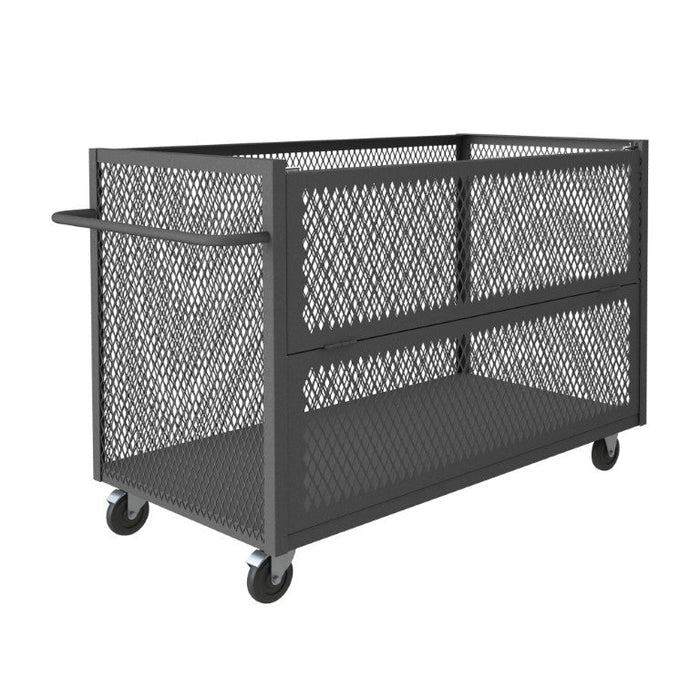 3STDG-EX3060-5PO-95 3 Sided Mesh Truck, 1 Shelf, Drop Gate