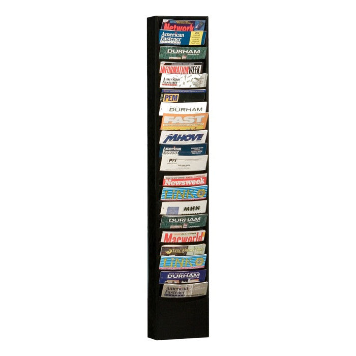 400-08 Literature Rack, 20 Pockets, Black