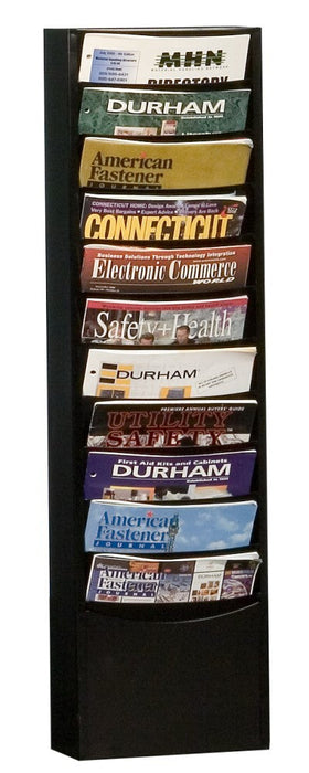 402-08 Literature Rack, 11 Pockets, Black