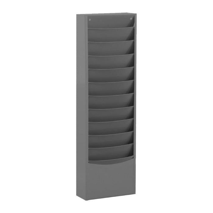 402-95 Literature Rack, 11 Pockets, Gray