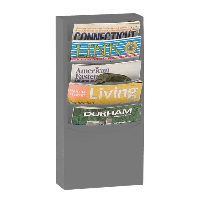 403-95 Literature Rack, 5 Pockets, Gray