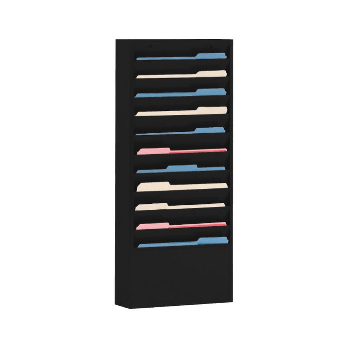 406-08 Literature Rack, 10 Large Pockets, Black