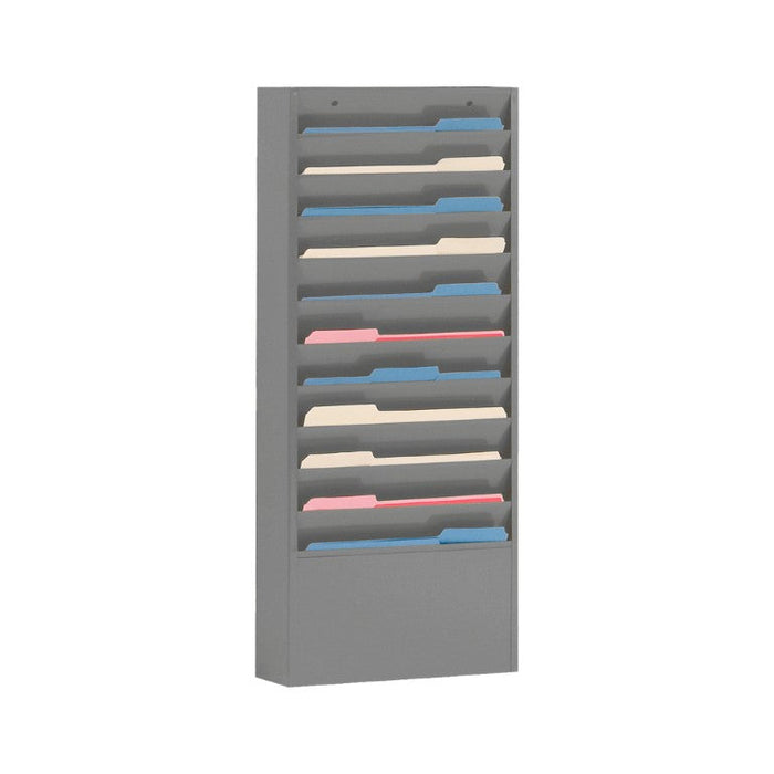 406-95 Literature Rack, 10 Large Pockets, Gray
