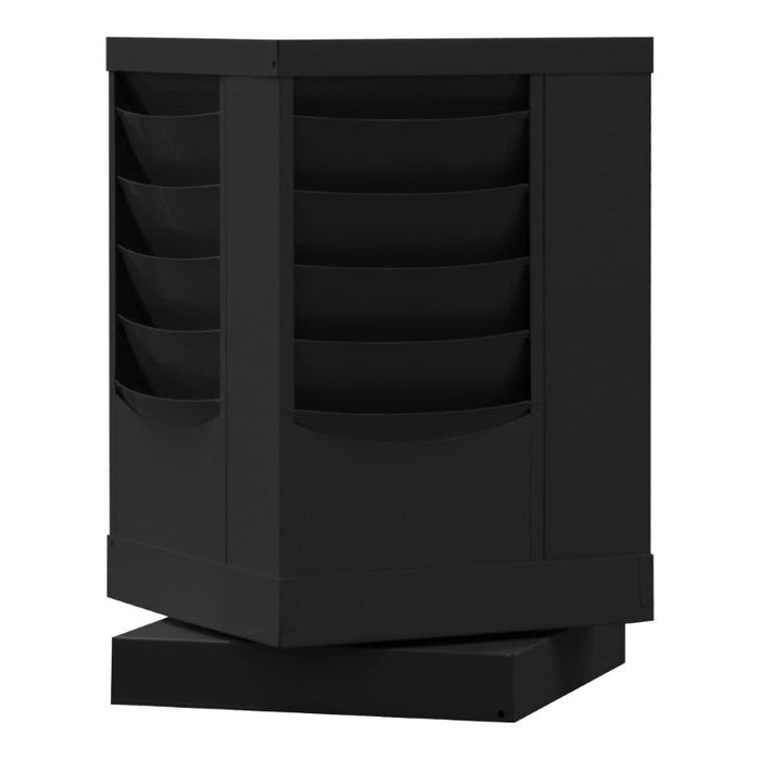 409-08 Rotary Lit Rack, 20 Pockets, Black