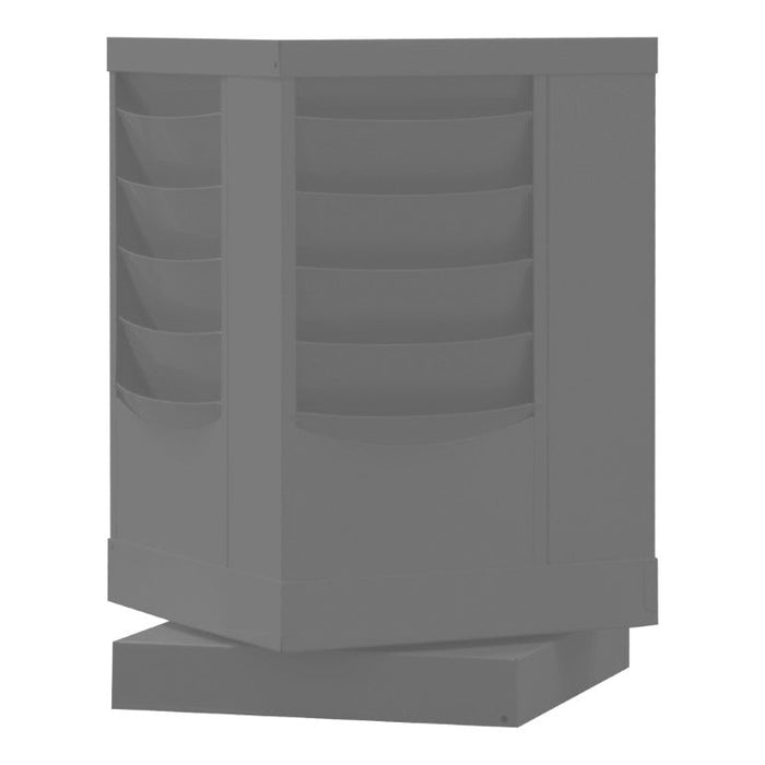 409-95 Rotary Lit Rack, 20 Pockets, Gray