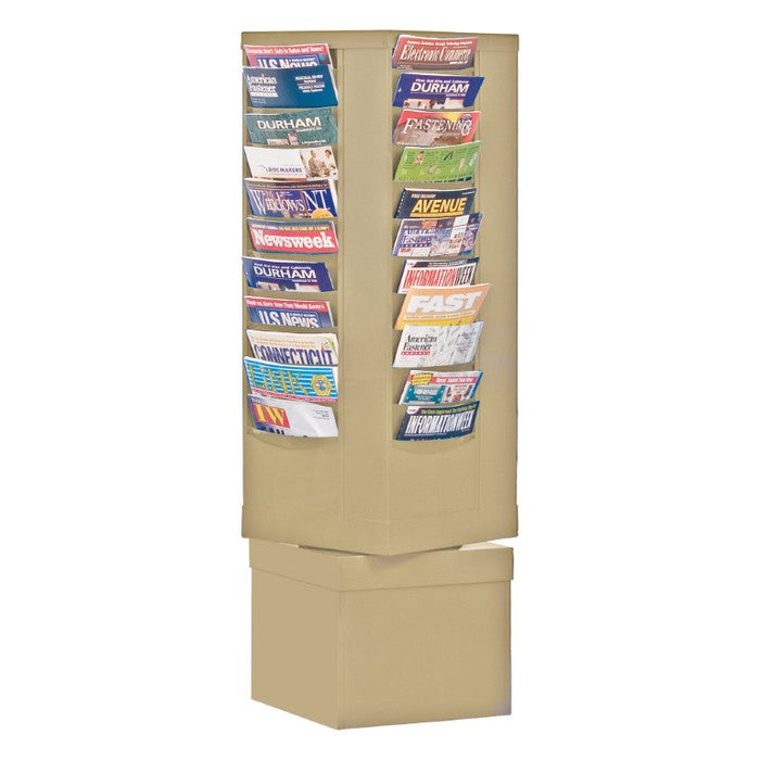 410-75 Rotary Lit Rack, 44 Pockets, Tan