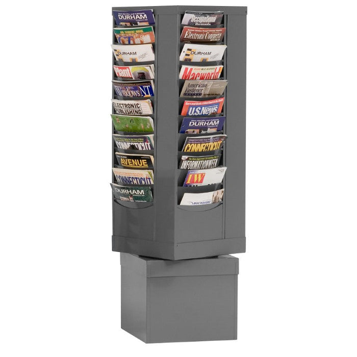 410-95 Rotary Lit Rack, 44 Pockets, Gray