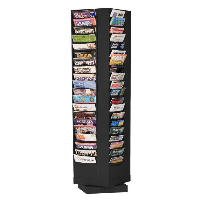 416-08 Rotary Lit Rack, 80 Pockets, Black