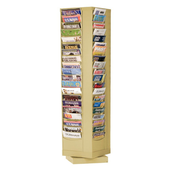 416-75 Rotary Lit Rack, 80 Pockets, Tan