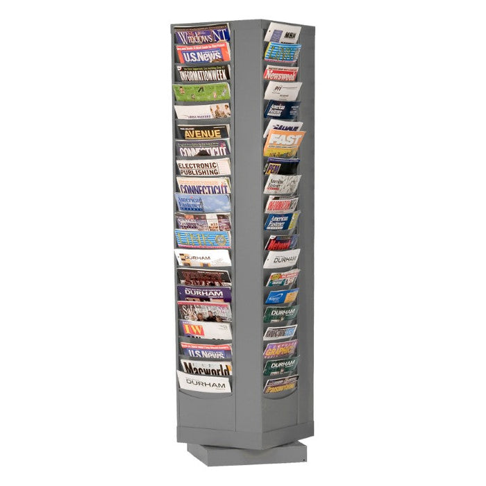 416-95 Rotary Lit Rack, 80 Pockets, Gray